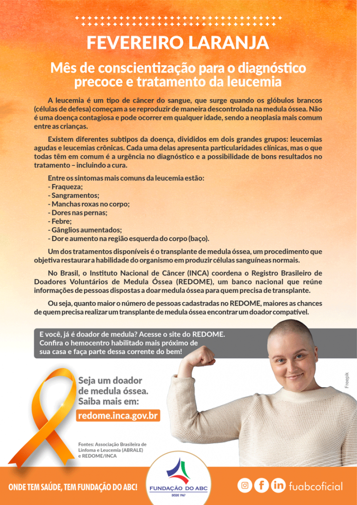 Leucemia e doação de medula: saiba mais sobre o Fevereiro Laranja!