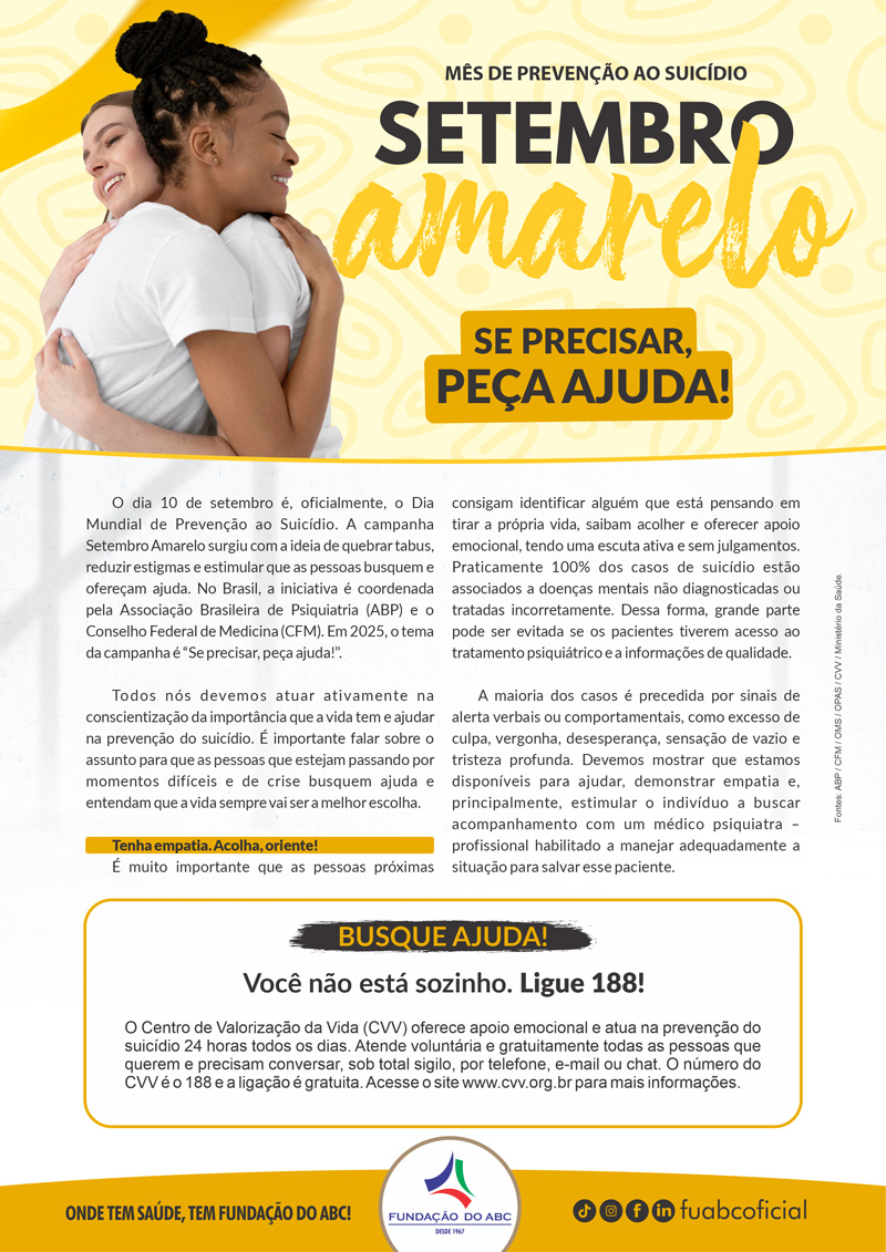 Setembro Amarelo | Mês de Prevenção ao Suicídio