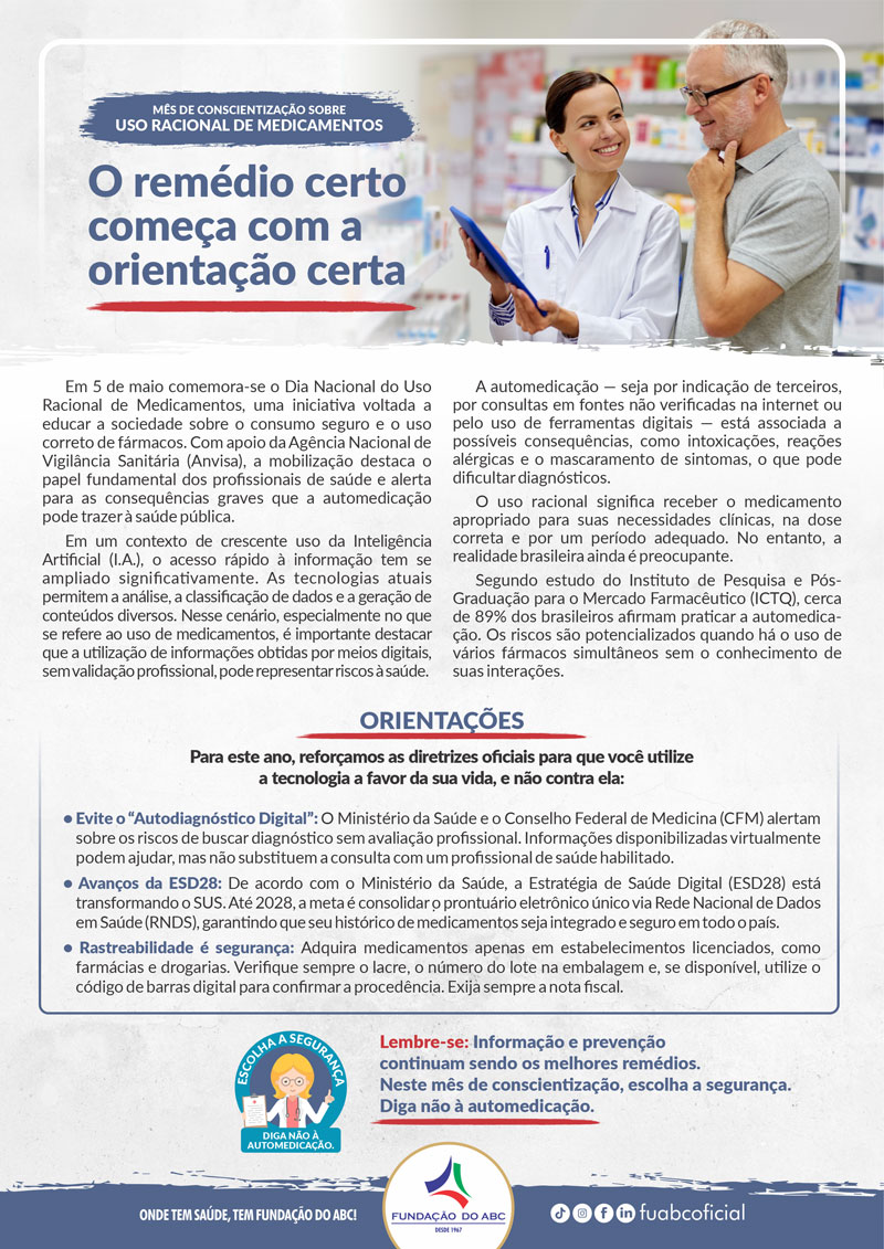 Mês de Conscientização Sobre 
Uso Racional de Medicamentos