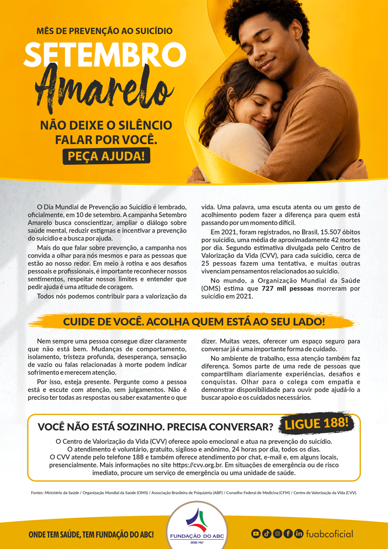 Setembro Amarelo | Mês de Prevenção ao Suicídio